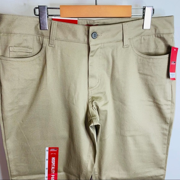 NEW Genuine Dickies Hospitality Khaki Pants Skinny Leg Pants Women’s Size 13 - Picture 2 of 11